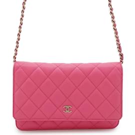 Chanel-Chanel Classic Matelasse Chain Wallet-Pink
