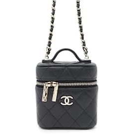 Chanel-Chanel Chain Vanity Case Small Matelasse-Black