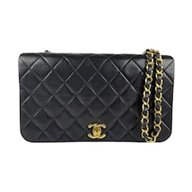 Chanel-Chanel Black Leather Shoulder Bag-Black