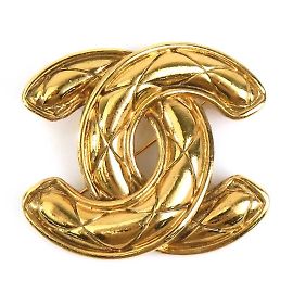 Chanel Goldmetallbrosche Golden