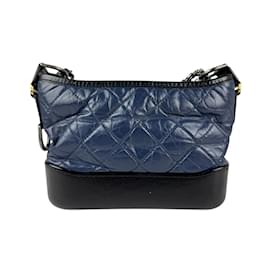 Chanel-Chanel Gabrielle de Chanel Leather Shoulder Bag-Black,Navy blue