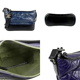 Chanel-Chanel Gabrielle de Chanel Leather Shoulder Bag-Black,Navy blue