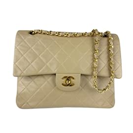 Chanel-Chanel Beige Lambskin Shoulder Bag-Beige