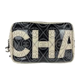 Chanel-Chanel Camellia Leather Shoulder Bag-Black,Cream
