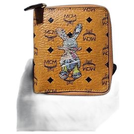 MCM Visetos Rabbit Zip Around Wallet Brown Brown