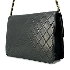 Chanel-Chanel Matelasse Black Lambskin Shoulder Bag-Black