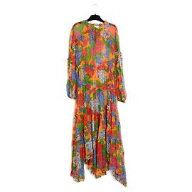 Vestido Zimmermann T2 FR40 Floral de Seda Muslín Maxi UK12 US10 Impecable Multicolor