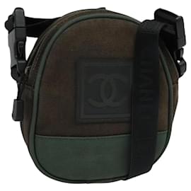 Chanel-CHANEL COCO Mark Sports Line Shoulder Bag Canvas Brown CC Auth 119814-Brown