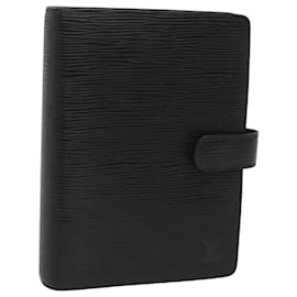 Louis Vuitton-LOUIS VUITTON Epi Agenda MM Day Planner Cover Black R20042 LV Auth bs24981-Black