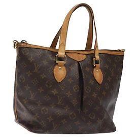 LOUIS VUITTON Monogram Palermo PM Tote Bag M40145 LV Auth PP455 Monogram
