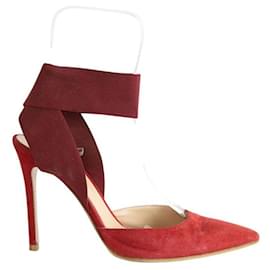 Gianvito Rossi-Suede heels-Dark red