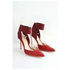 Gianvito Rossi-Suede heels-Dark red