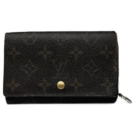 Vintage Louis Vuitton Leather monogram Wallet brown Khaki