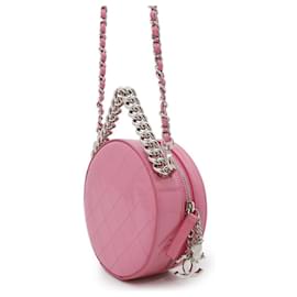 Chanel-Chanel Chain Shoulder Bag Round As Earth Patent A91946-Pink