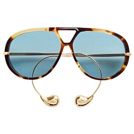 Flieger-Sonnenbrille Drop BOTTEGA VENETA Braun Golden Hellblau