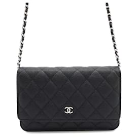 Chanel-Chanel Classic Matelasse Chain Wallet-Black