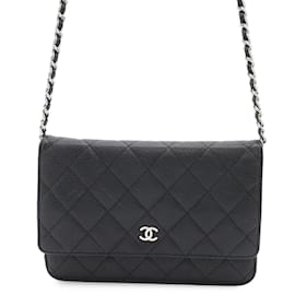 Chanel-Chanel Black Chain Wallet-Black