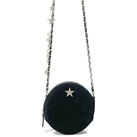 Chanel-Black suede shoulder bag Chanel with chain-Black