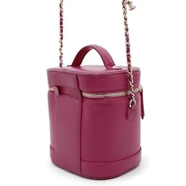 Chanel-Chanel Chain Shoulder Bag in Purple Lambskin-Purple