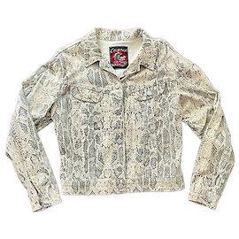Autre Marque Blouson court en jean imprimé python Cimarron beige Beige