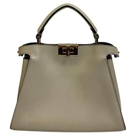 Fendi-Fendi 8BN302 Peekaboo Essential Shoulder Bag-Beige