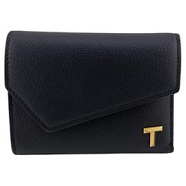 Tiffany & Co Portefeuille compact pliable Tiffany Noir Rose