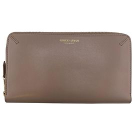 Portefeuille long rond Giorgio Armani Y1H372 Marron