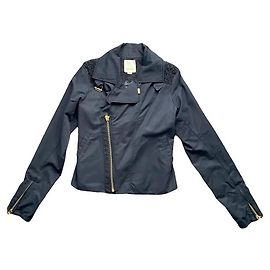 Giacca Diesel Perfecto Nera in Cotone Nero Gold hardware
