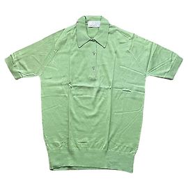 Polo John Smedley de algodão Sea Island verde Verde