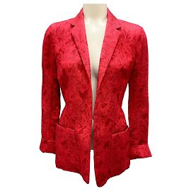 The Row Red Tie-Back Silk and Linen Jacket Red