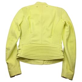 Barbara Bui-Barbara Bui Lime Moto Zip Lambskin Leather Jacket-Green