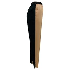 Undercover-Undercover Tan / Black Crepe and Jersey Pants-Camel