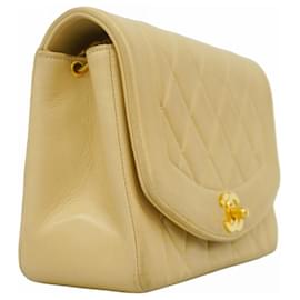 Chanel-Chanel Beige Lambskin Shoulder Bag-Beige