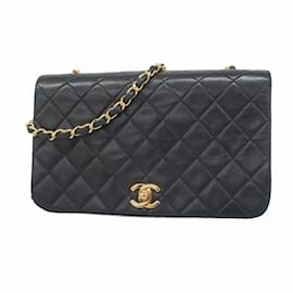 Chanel-Chanel Black Lambskin Shoulder Bag-Black
