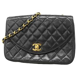 Chanel-Chanel Black Lambskin Shoulder Bag-Black
