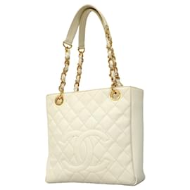 Chanel-Chanel White Grained Calfskin Tote Bag-White
