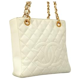 Chanel-Chanel White Grained Calfskin Tote Bag-White