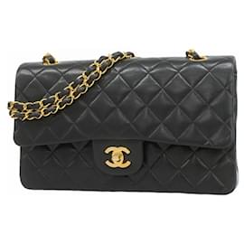 Chanel-Chanel Black Lambskin Shoulder Bag-Black