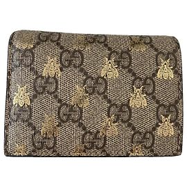 Gucci, compact bee wallet Brown