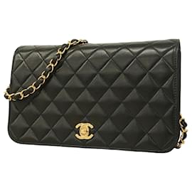 Chanel-Chanel Black Lambskin Shoulder Bag-Black