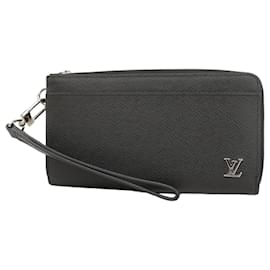 Louis Vuitton-Portefeuille long Louis Vuitton Taiga Zippy Dragonne-Gris