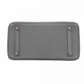 Hermès-Sac à main Hermes Birkin 30 en cuir Togo Etain-Gris
