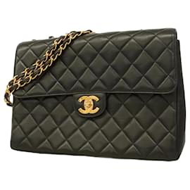 Chanel-Chanel Shoulder Bag Deca Matelasse W Chain-Black