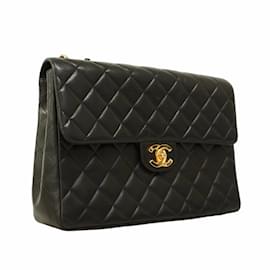 Chanel-Chanel Shoulder Bag Deca Matelasse W Chain-Black
