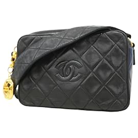 Chanel-Chanel Black Lambskin Shoulder Bag-Black