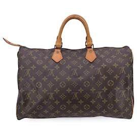 Louis Vuitton-Vintage Canvas Monogram Speedy 40 Bag Satchel-Brown