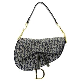 Dior-Dior Saddle Jacquard Shoulder Bag-Blue