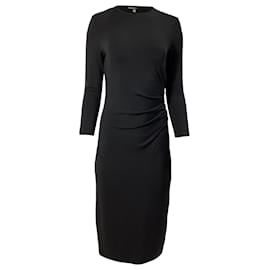 Theory-Theory Crepe Midi Dress in Black Viscose-Black