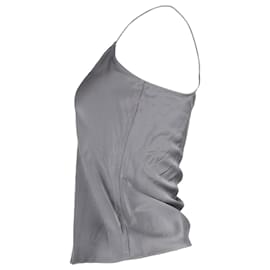 Theory- Theory V-Neck Camisole Top in Grey Silk-Grey