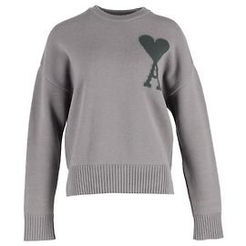 Suéter Intarsia Ami ADC em lã cinza Cinza